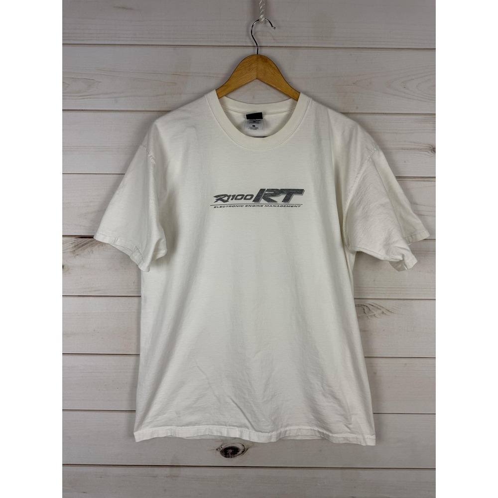 BMW Shirt Mens Large White Motorcycle Graphic Tee Mexico Cotton